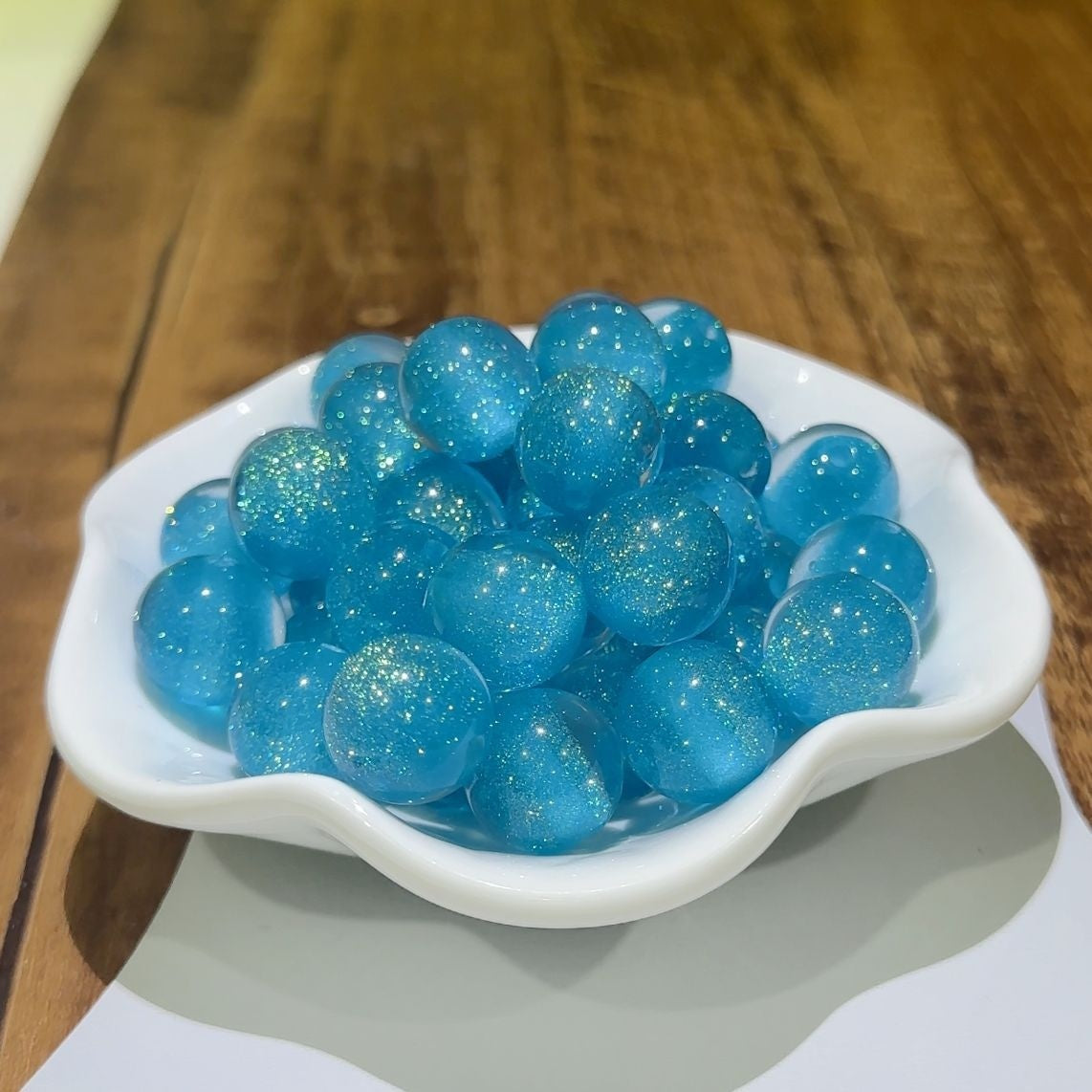 16mm Dream Starry Sky Thin And Glittering Cat's Eye Resin Scattered Beads