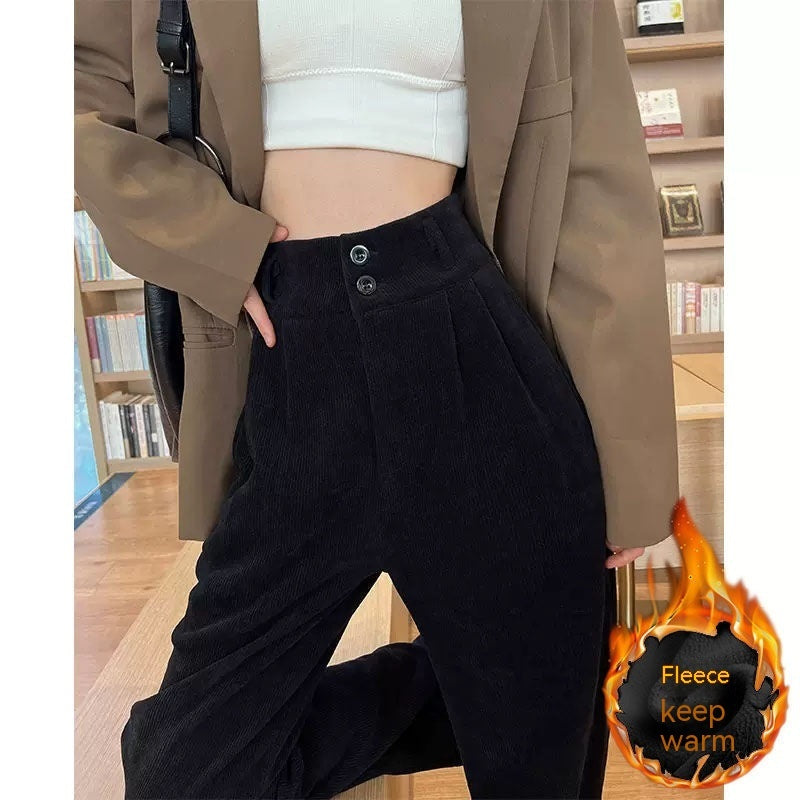 Womens Chenille Fleece Wideleg Pants For Cozy Winter Outings And Casual Daily Wear