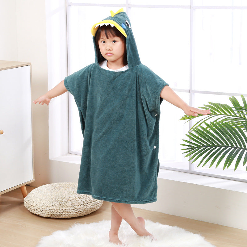 The Absorbent Cloak: Wearable Coral Fleece Hooded Towel