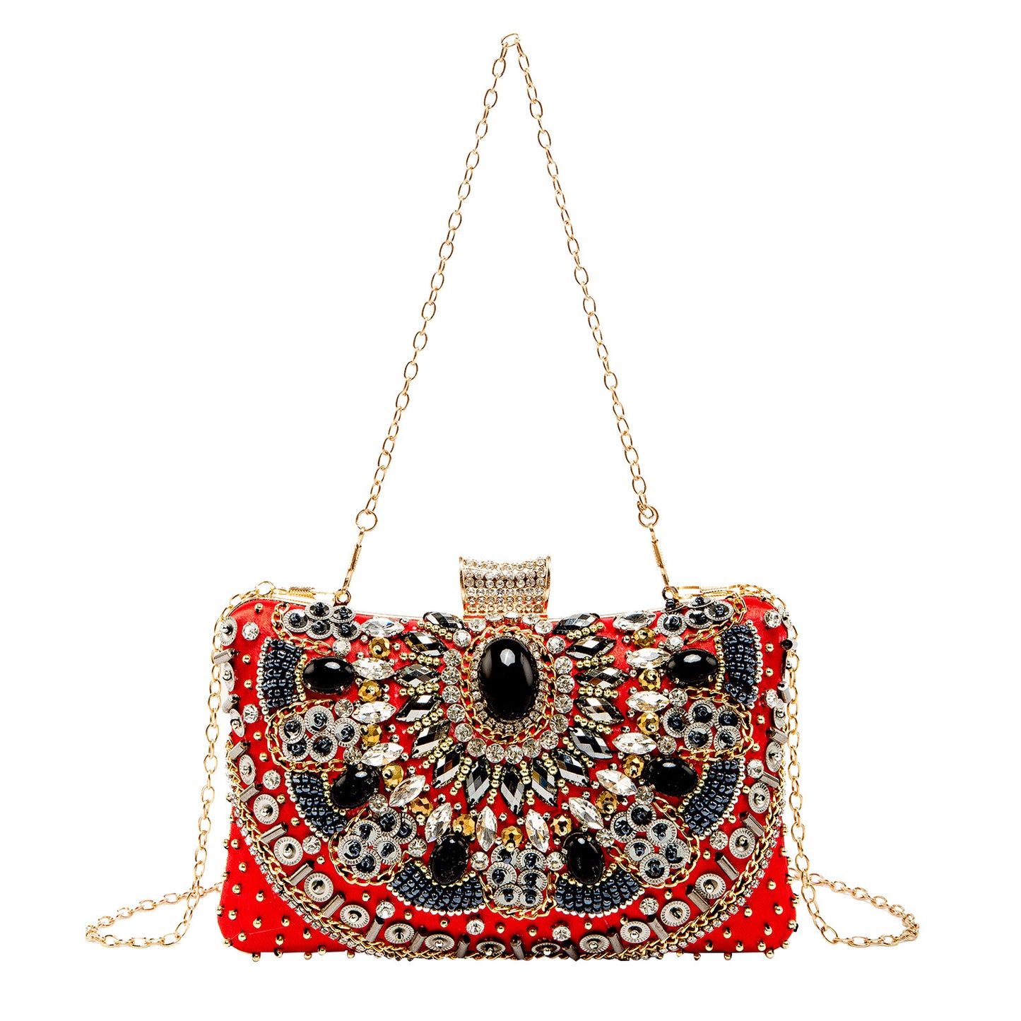 Retro Pearl Embroidery Dinner Bag Handmade Beaded Women's Hand-held