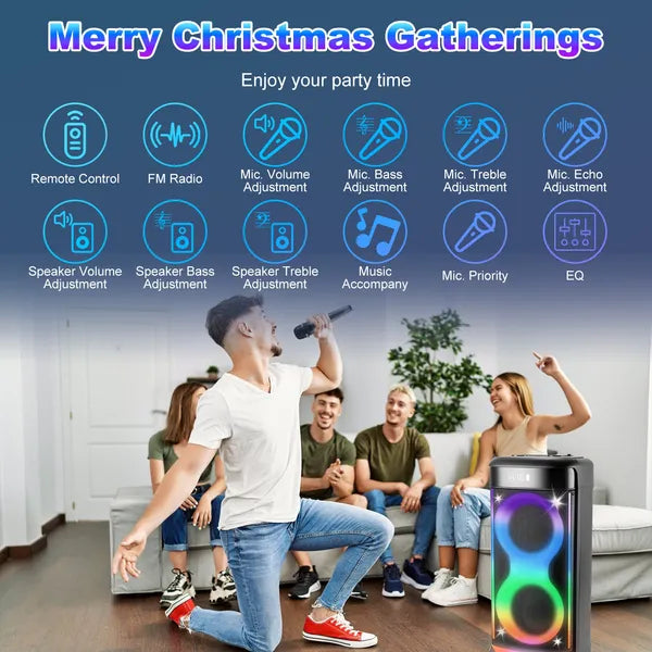 The Sonic Beacon: Portable Party Speaker with Mic & Remote