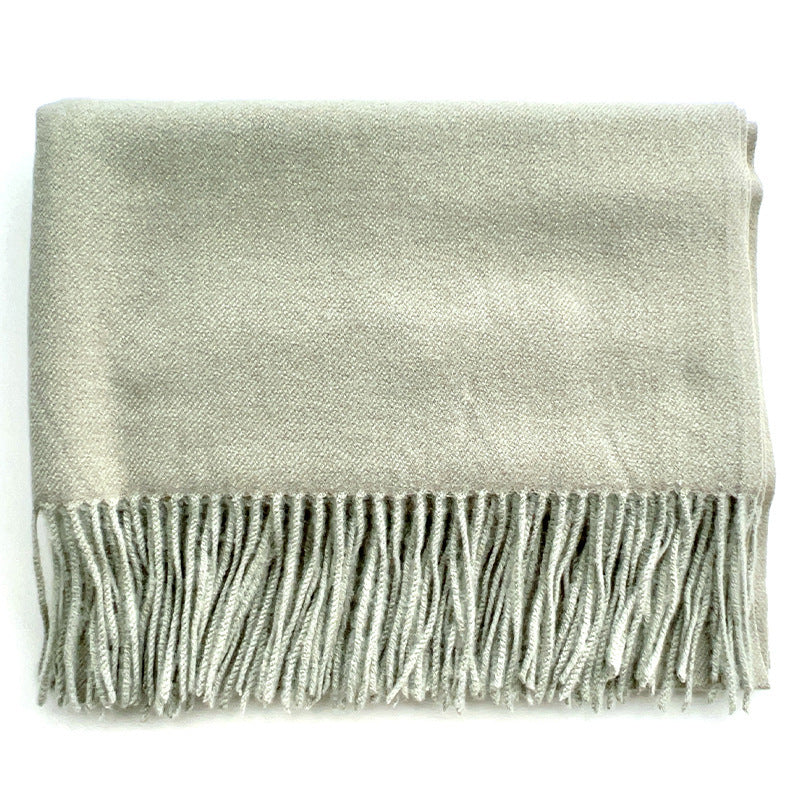 Simple Tassel Shawl Warm Artificial Cashmere Scarf