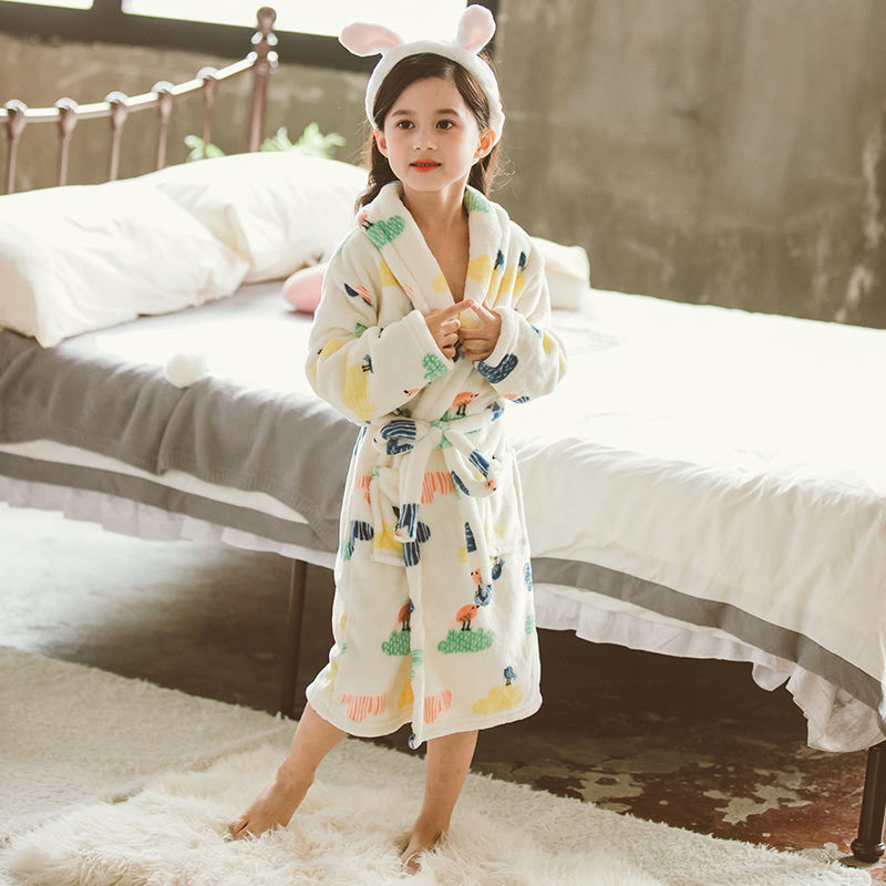 Serene Winter: Thickened Flannel Girls’ Home Service