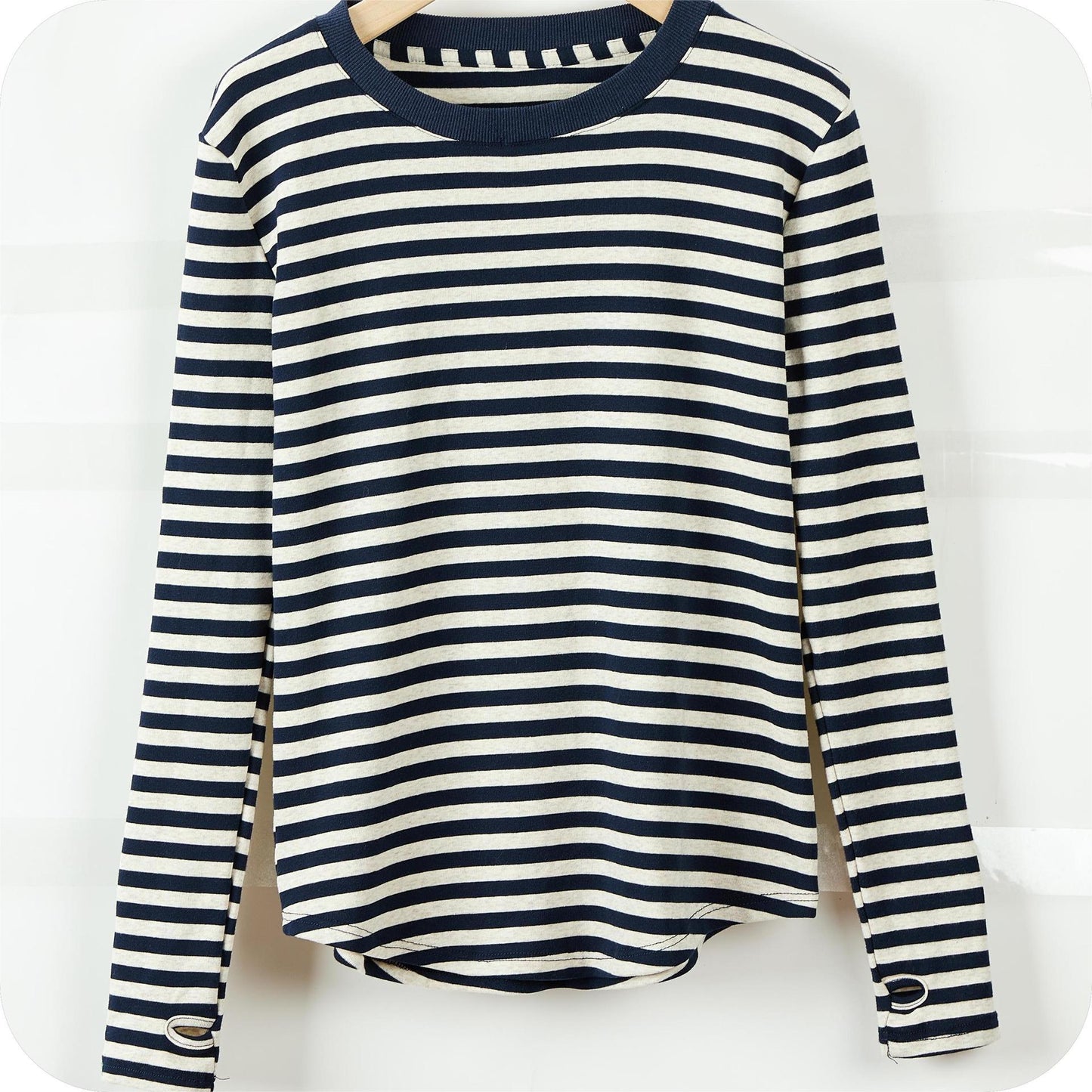 Women's Striped T-shirt Long Sleeve Bottoming Shirt
