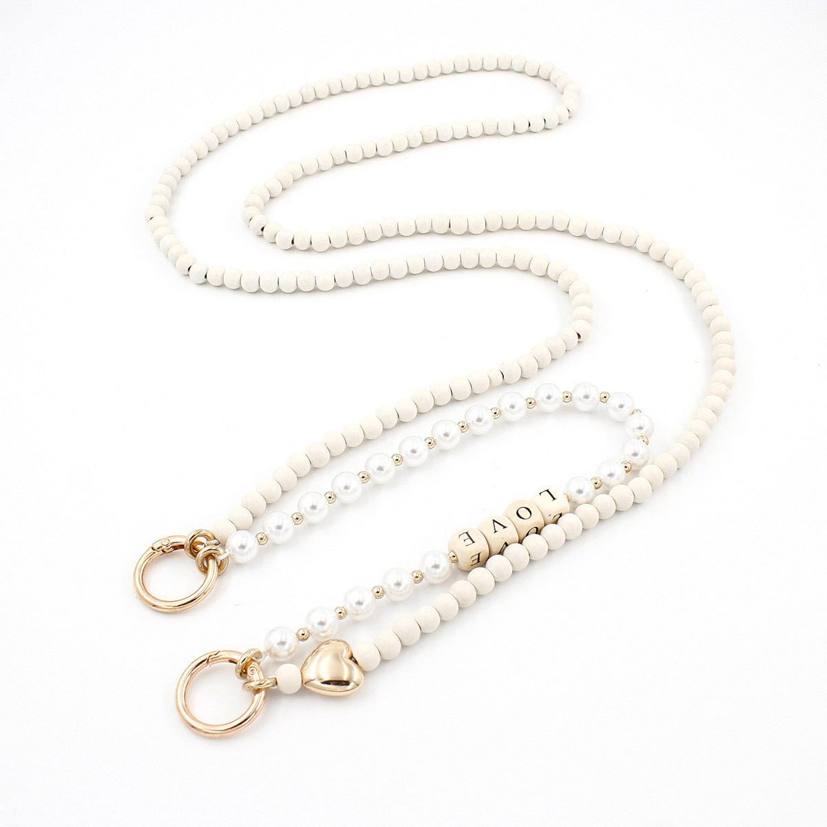 Autumn And Winter Wooden Bead Bag Chain Letter Double Layer