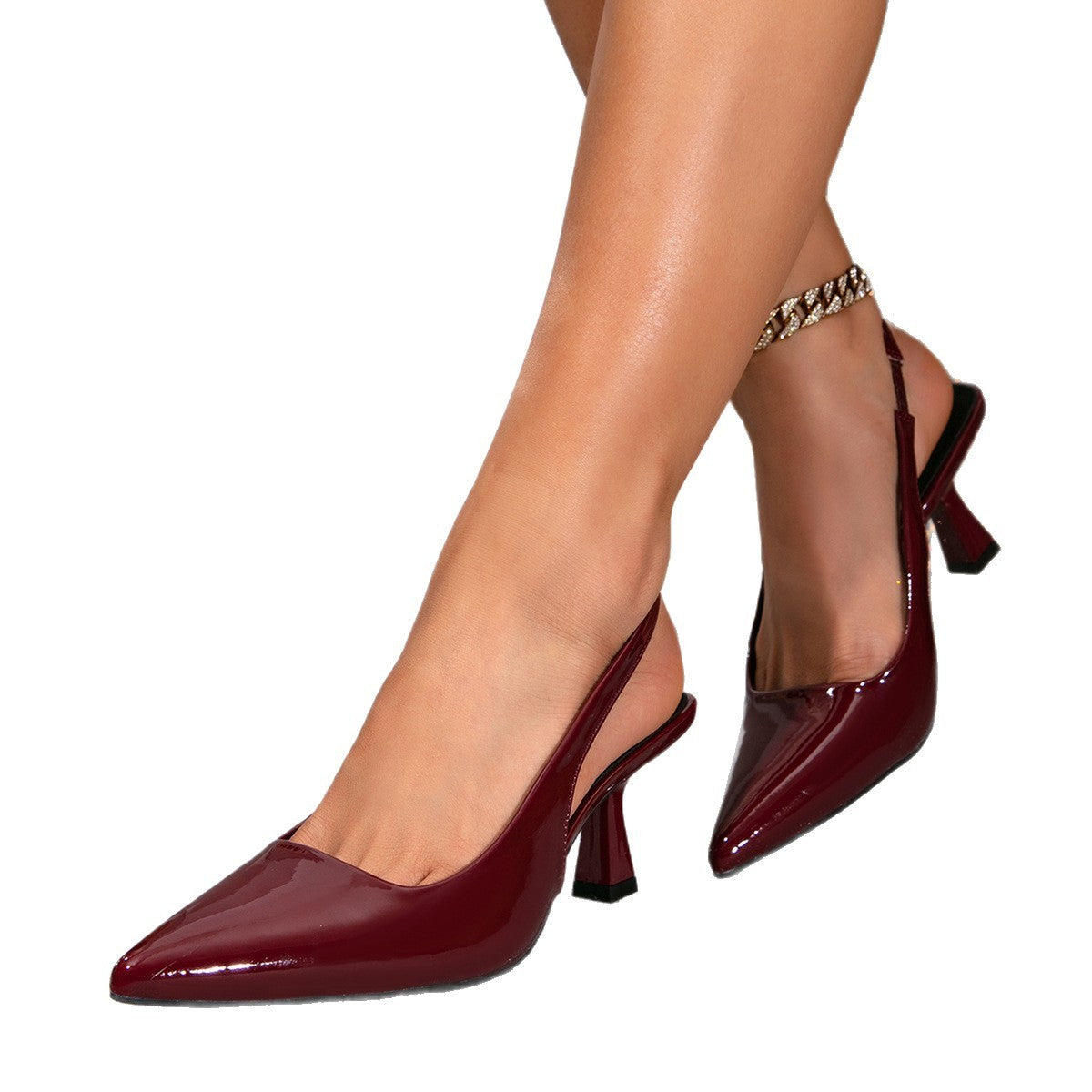 Stiletto Heel Pointed Toe French Simplicity Back Empty Closed Toe Sandals