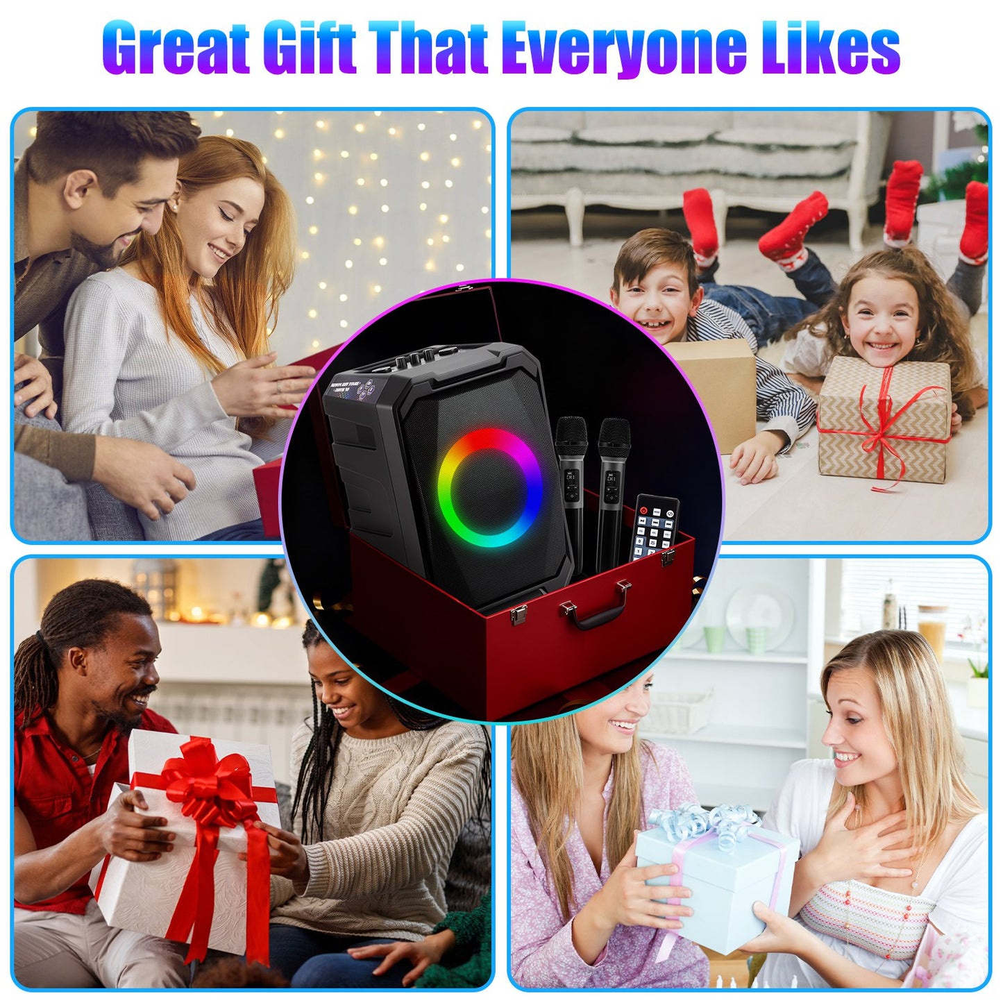 The Dual Vocal: Party Speaker with 2 Wireless Mics & Remote