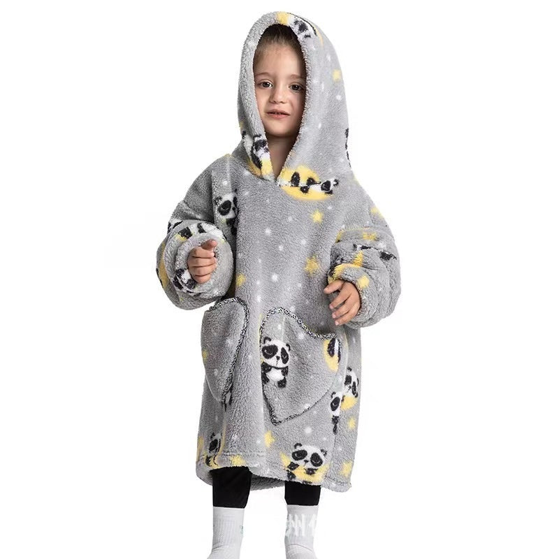 The Lazy Blanket: Oversized Cotton Velvet Hooded Blanket