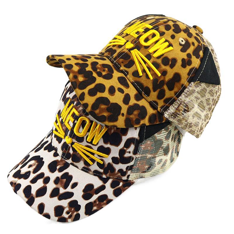 Children's Summer Leopard Print Embroidered Cat Baseball Cap
