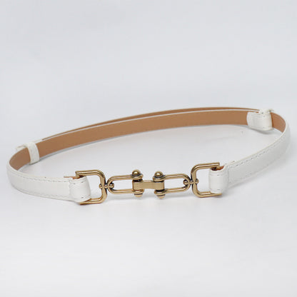 Punch-free Matte Buckle Adjustment Belt Women