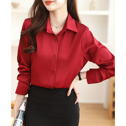 Non-ironing Anti-wrinkle Satin Shirt For Women