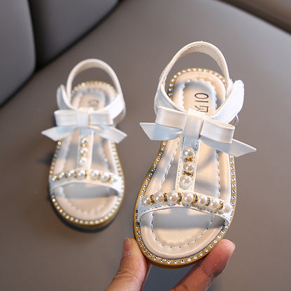 Girls' Summer New Princess Pearl Sandals
