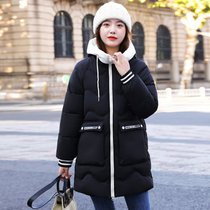 Women's Loose Large Size Mid-length Thickened Cotton-padded Coat