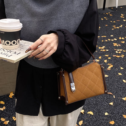 Women's Design Shoulder Messenger Bag High-grade Diamond Plaid