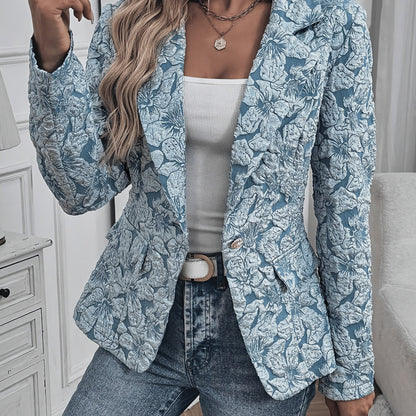 Women's Long-sleeved Single-button Lapel Fashion Casual Jacket With Lining
