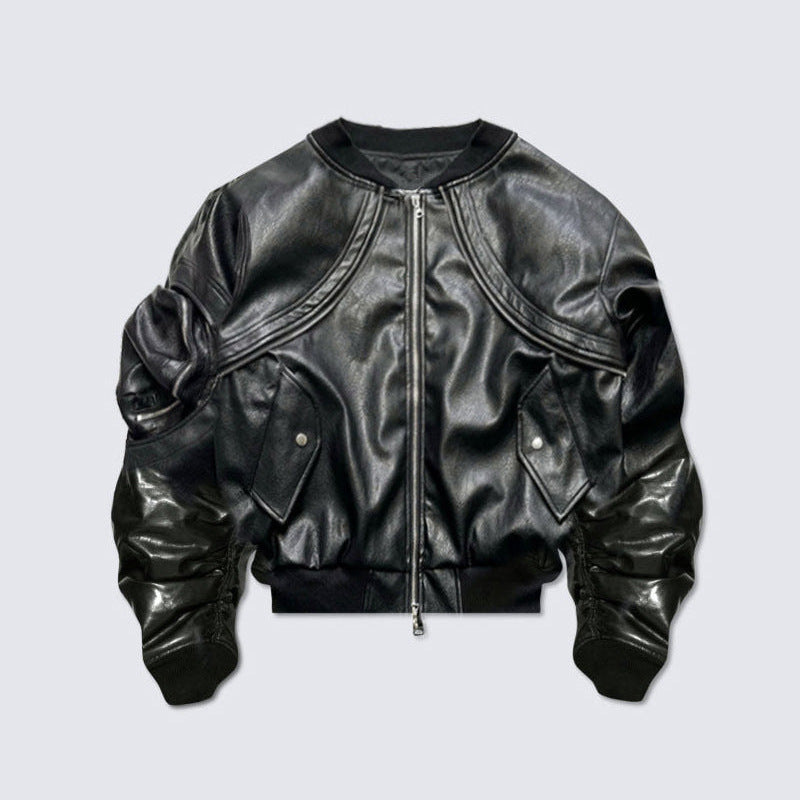 Heavy Industry Vintage Leather Flight Jacket Baggy Coat Industrial Legend