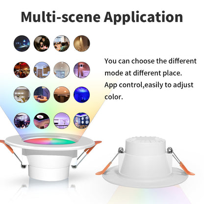 Graffiti Bluetooth Smart Downlight Voice Control Full Color Dimming Speaker Five-way Light
