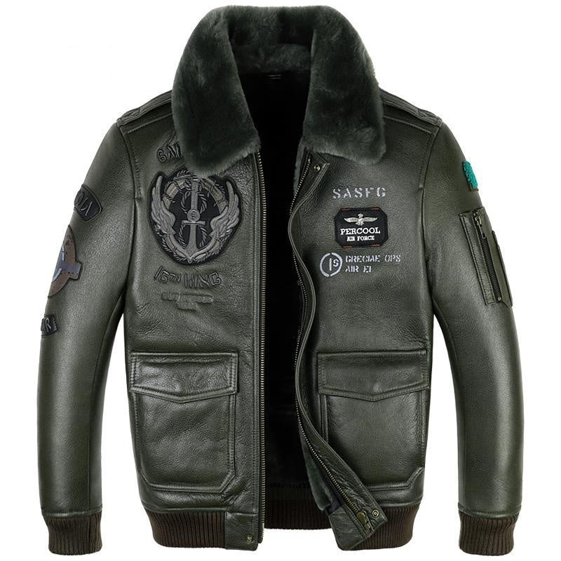 Leather Jacket Flight Suit for Men Aerial Precision