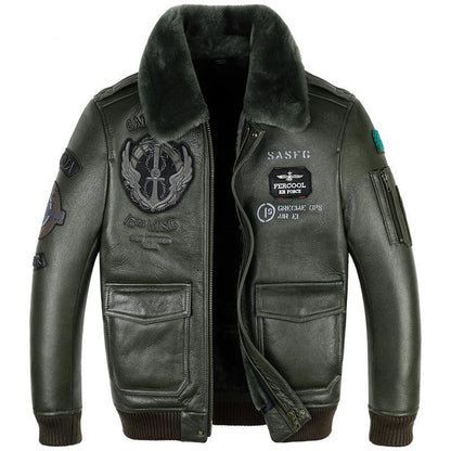 Leather Jacket Flight Suit for Men Aerial Precision