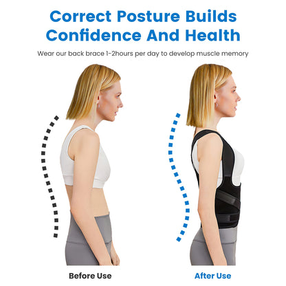 TriSize Corrector: 3-Size Adjustable Invisible Back Brace Posture Trainer for Men & Women