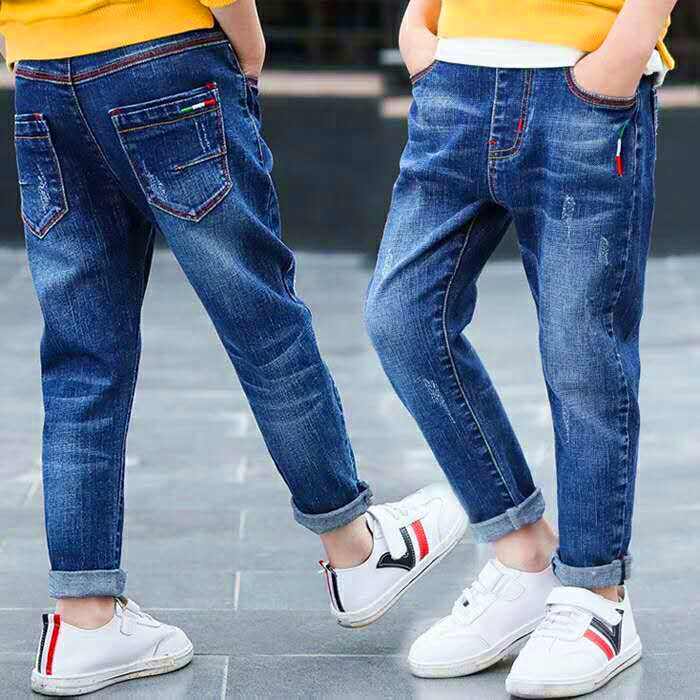 Boys Jeans Autumn Winter New One-Piece Velvet Luxe Insulation