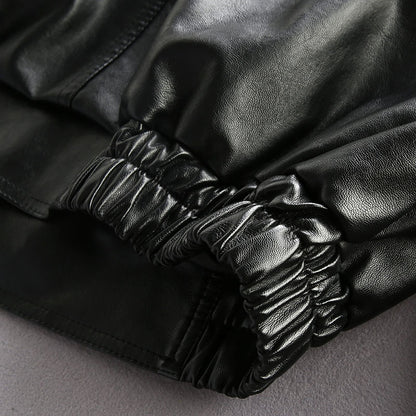 Leather Mens Motorcycle Youth Pilot PU Leather Jacket Dynamic Adventure