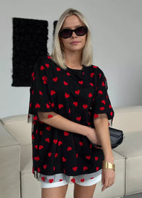 Black Red Love Mesh