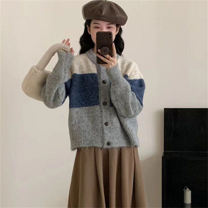 Retro Lazy Style Design Sense All-matching Knitted Sweater