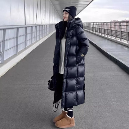 New Black Gold Men And Women Couple Hooded Thickened Jacket