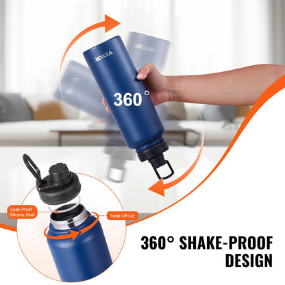 Azure Wide: 40oz Wide-Mouth Stainless Steel Insulated Bottle