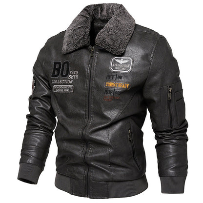 Foreign Trade New Mens Casual Fashion Leather Slim Fit Jacket Coat Global Elegance