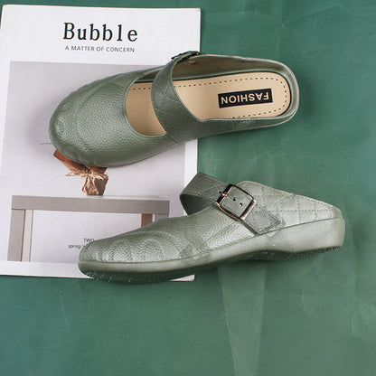 Baotou Flat Semi Slippers Women