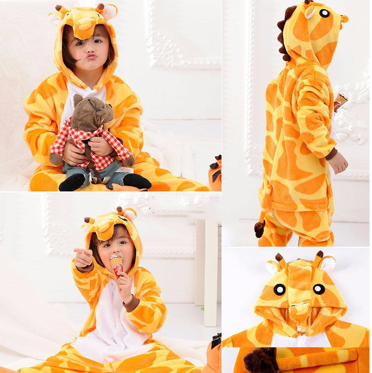 The Coral One-Piece: Animal Motif Fleece Pajamas