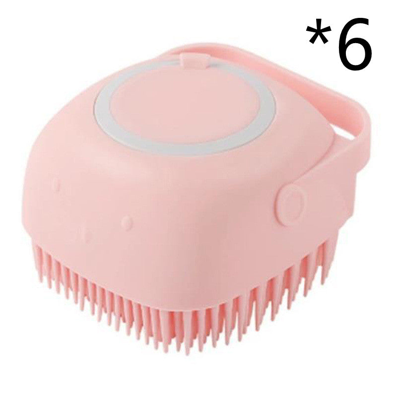 Silicone Pet Bathing & Massage Glove | Shampoo Dispensing Grooming Brush for Dogs & Cats