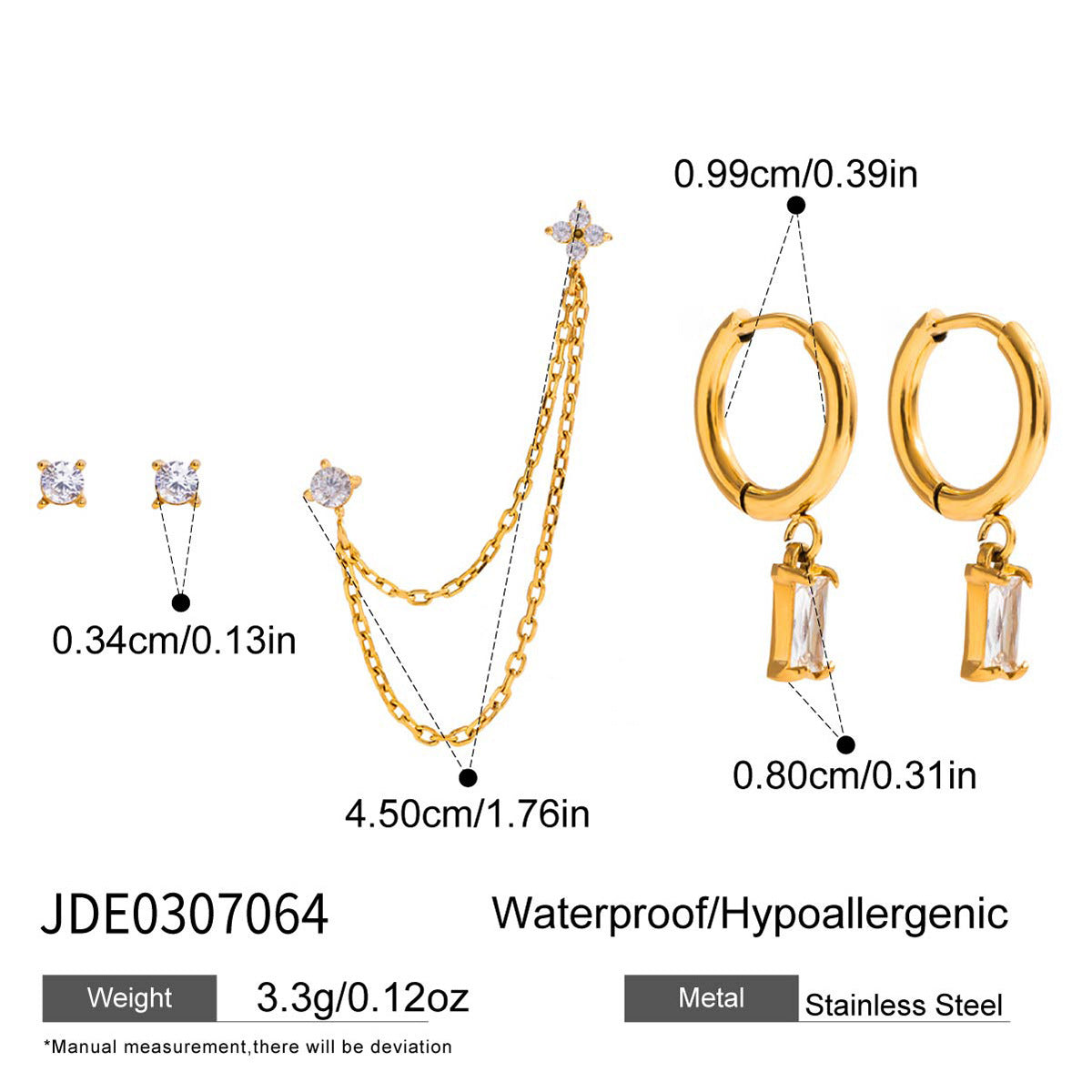 Earrings Light Luxury High-grade Sense Ear Rings Does Not Fade