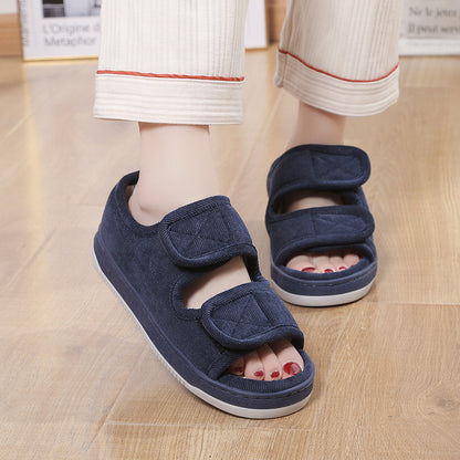 Home Linen Breathable Large Size Cloth Sandals For The Elderly