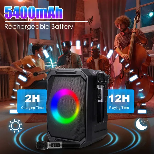The Master Stage: Wireless Party Speaker with Dual Mics