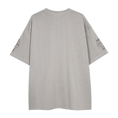 Creative Letters Flame Print T-shirt Men