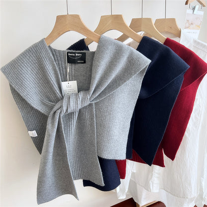 Air-conditioned Room Shoulder Pad Internet Celebrity Knotted Shirt Women's Scarf