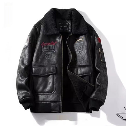 Lambswool Fleece-Lined Thickened Suede Fabric Jacket Plush Elegance
