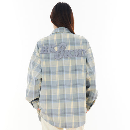 Loose Plaid Long Sleeve Shirt Men And Women