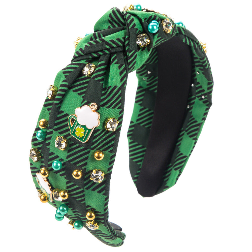 Irish St Patrick's Day Rhinestone-encrusted Headband Female