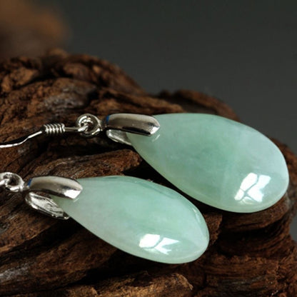 Natural Hetian Water Drop Female Jade Eardrop Earrings