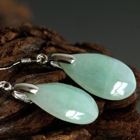 Natural Hetian Water Drop Female Jade Eardrop Earrings