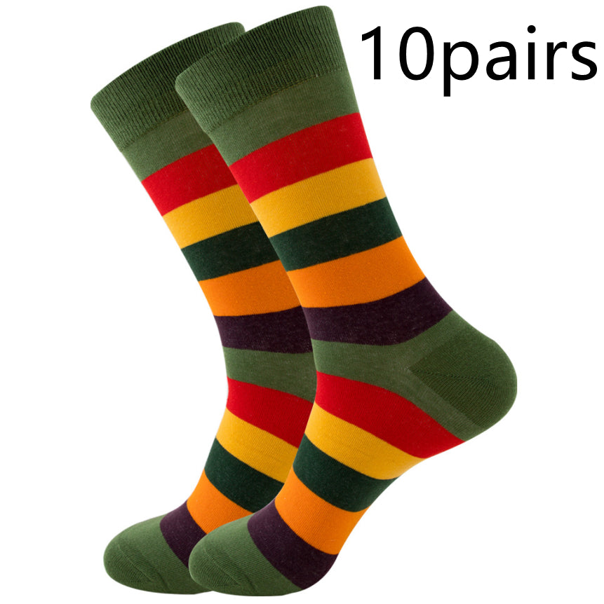 The Wave Monogram: Striped Square Tube & Wave Design Socks