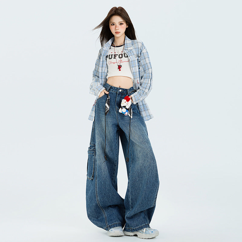 Large Workwear With Pocket Retro Commuter Jeans