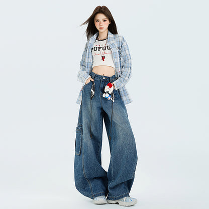 Large Workwear With Pocket Retro Commuter Jeans