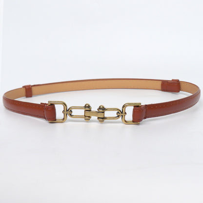 Punch-free Matte Buckle Adjustment Belt Women