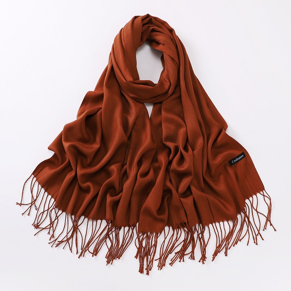 Autumn And Winter Cashmere-like Solid Color Long Scarf