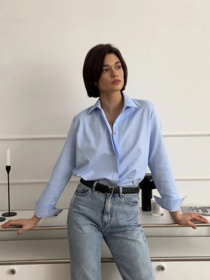 Foreign Trade Shirt Design Blouse Versatile Casual Long Sleeve